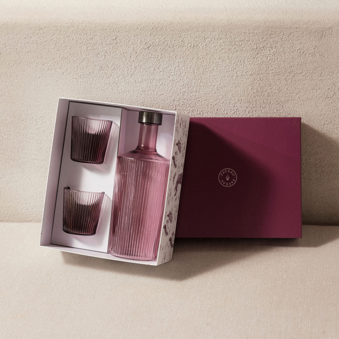 Paveau - Ribbed geschenkset 1 fles + 2 glazen - Broome