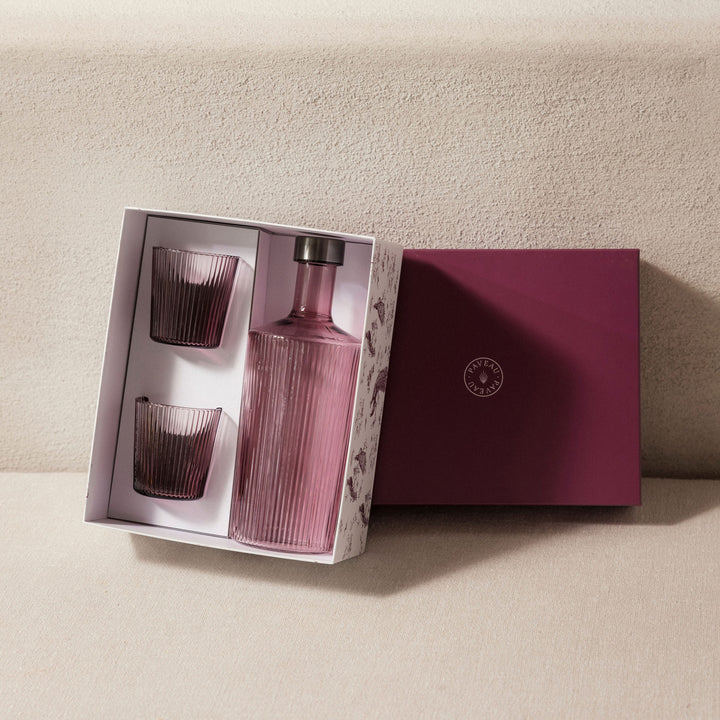 Paveau - Ribbed geschenkset 1 fles + 2 glazen - Broome