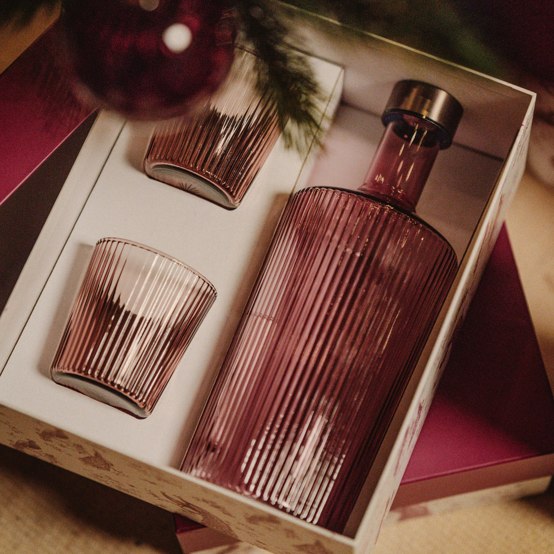 Paveau - Ribbed geschenkset 1 fles + 2 glazen - Broome