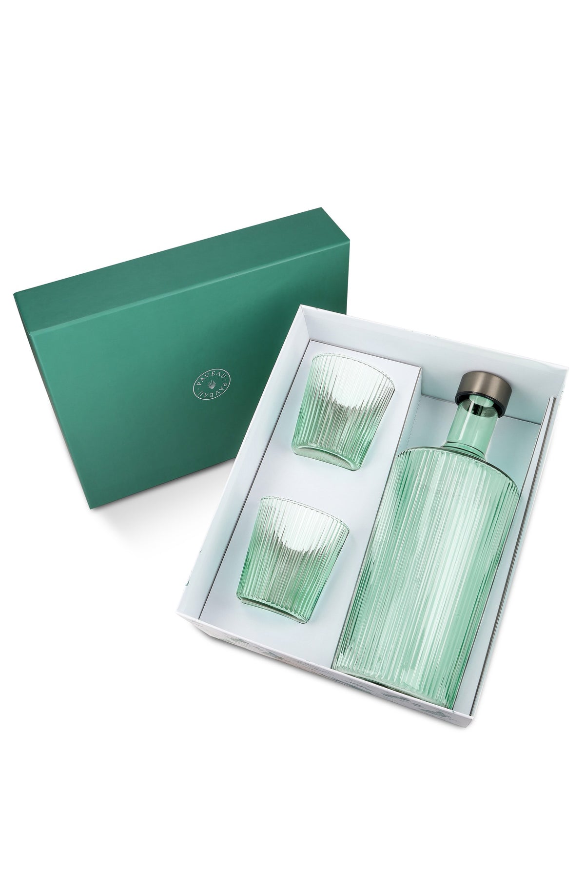 Paveau - Ribbed geschenkset 1 fles + 2 glazen - Bondi