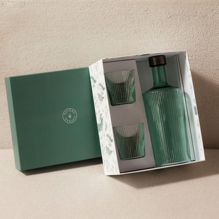 Paveau - Ribbed geschenkset 1 fles + 2 glazen - Bondi