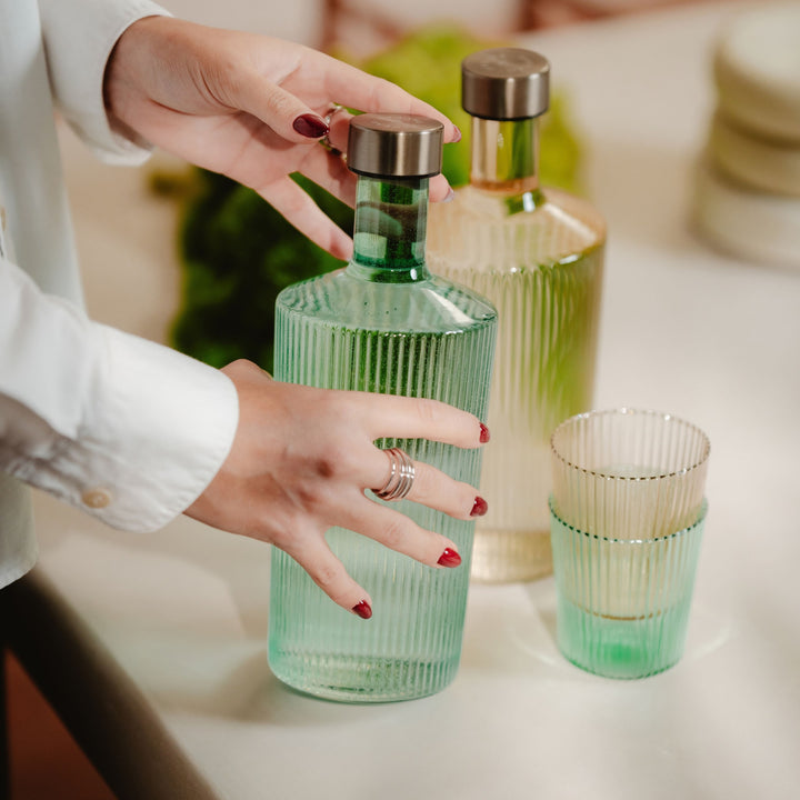 Paveau - Ribbed geschenkset 1 fles + 2 glazen - Bondi