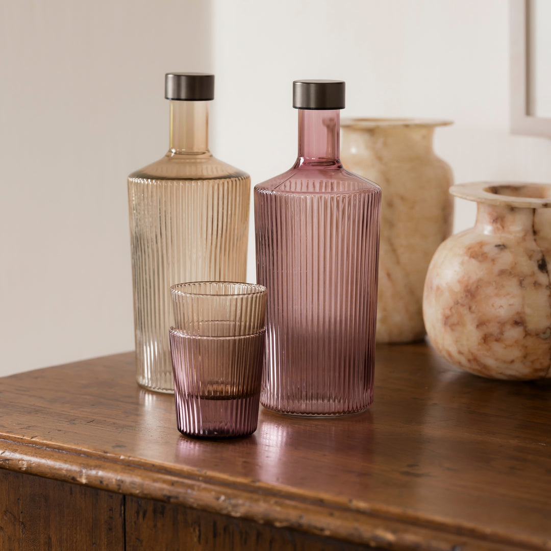 Paveau - Ribbed geschenkset 1 fles + 2 glazen - Bells