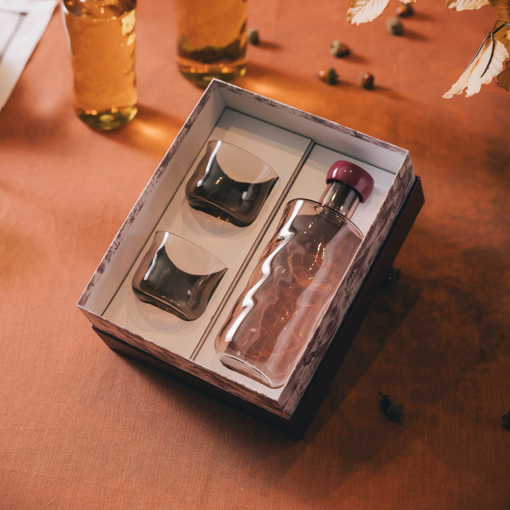 Paveau - Swirl geschenkset 1 fles medium + 2 tumblers - Silt