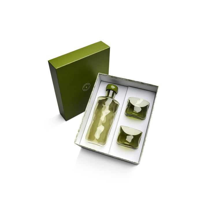 Paveau - Swirl geschenkset 1 fles medium + 2 tumblers - Moss