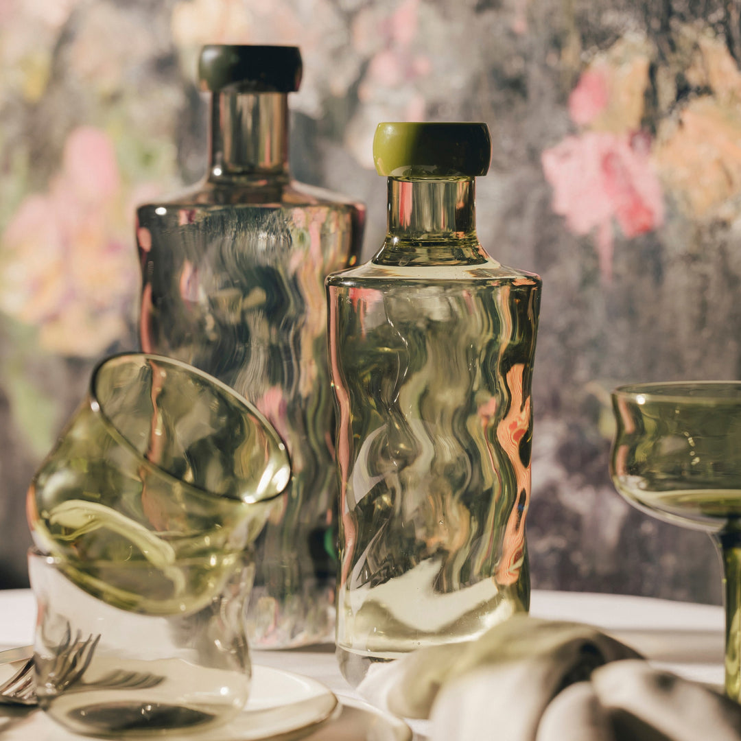 Paveau - Swirl geschenkset 1 fles medium + 2 tumblers - Moss
