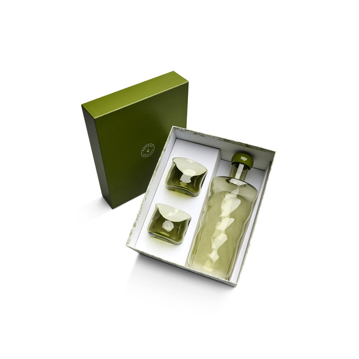 Paveau - Swirl geschenkset 1 fles large + 2 tumblers - Moss