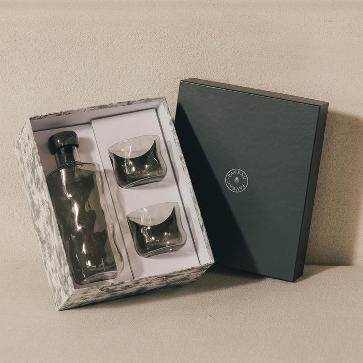 Paveau - Swirl geschenkset 1 fles medium + 2 tumblers - Mist