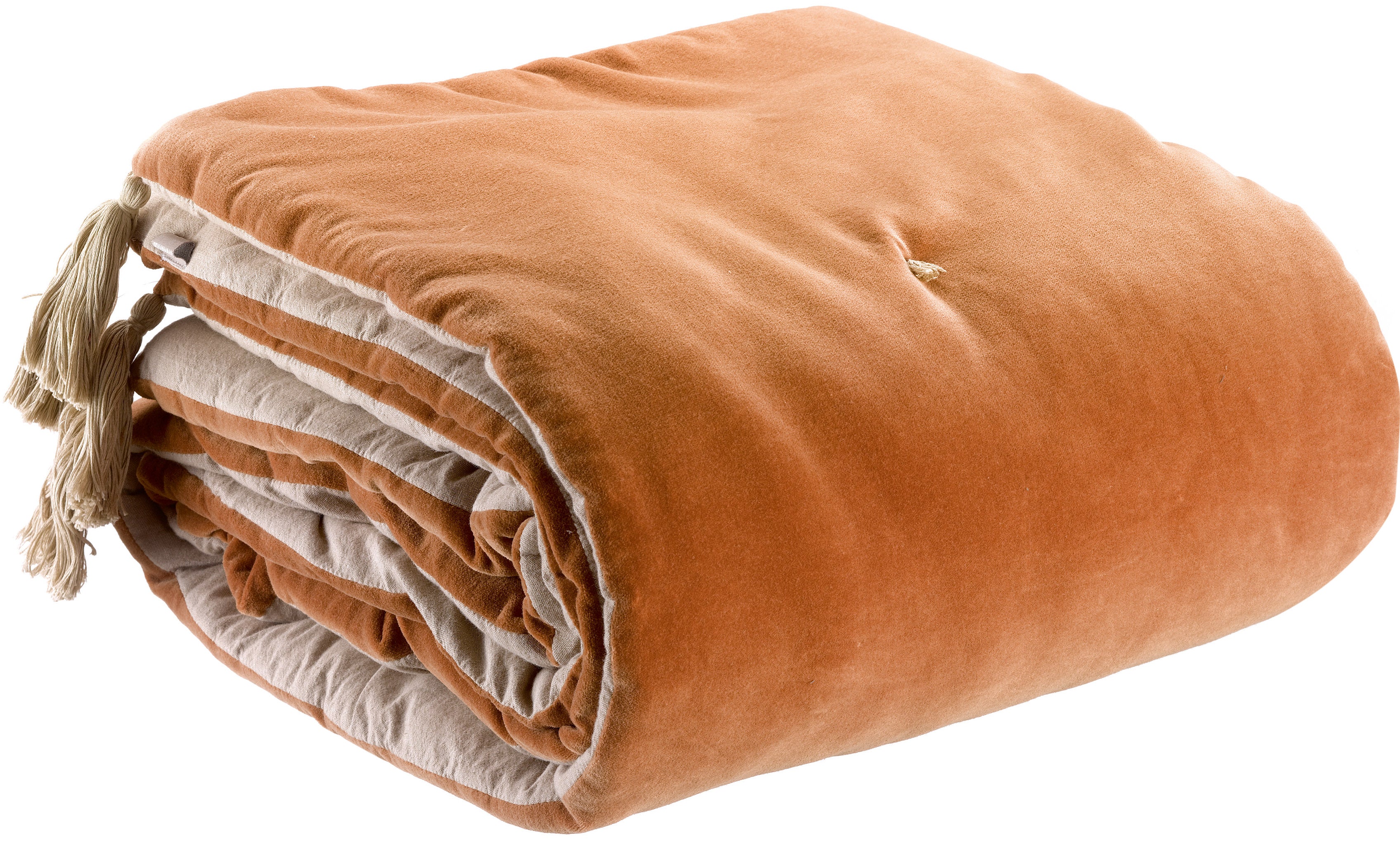 Dekbed met pompons Elise Rouille 80 X 180