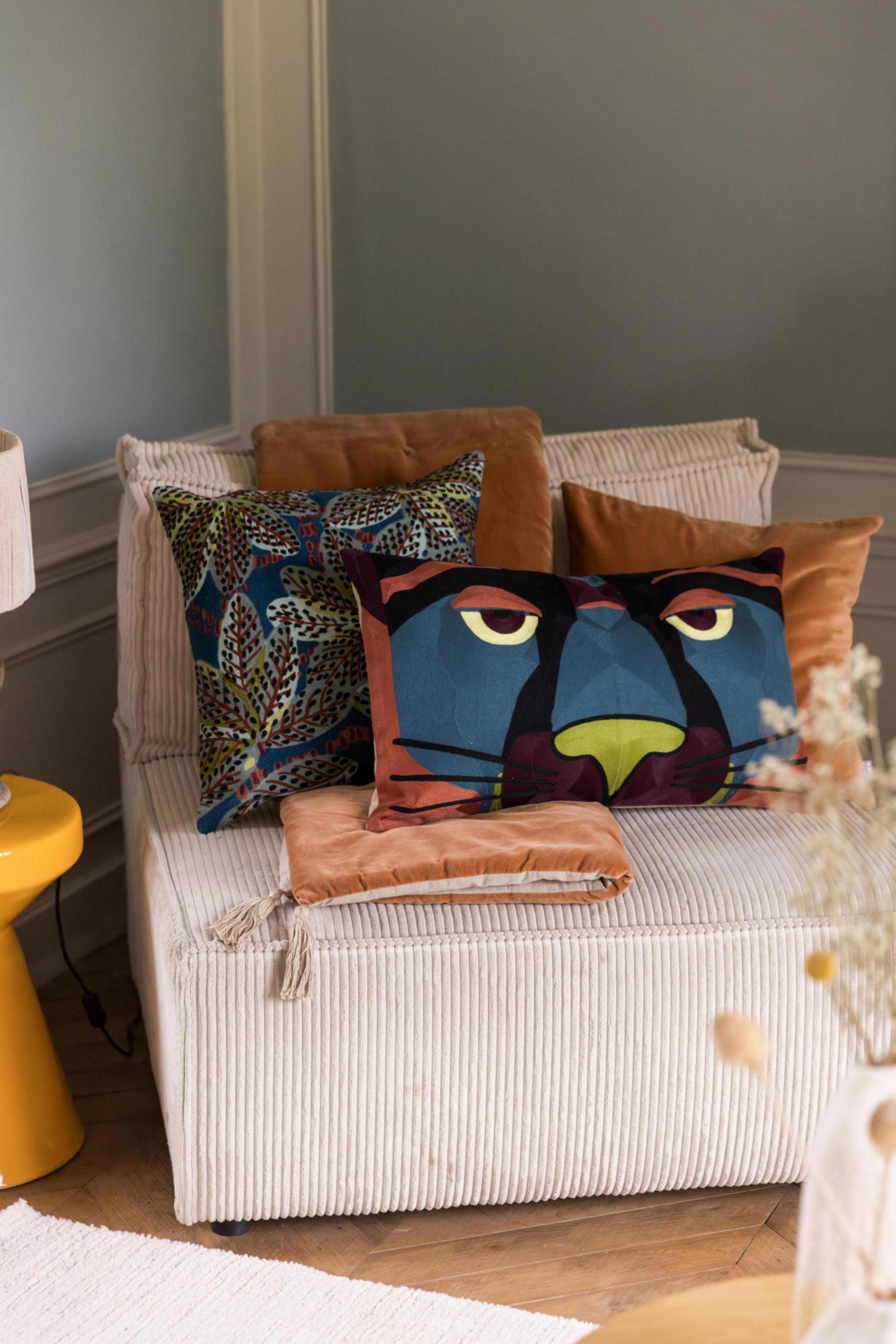Dekbed met pompons Elise Rouille 80 X 180