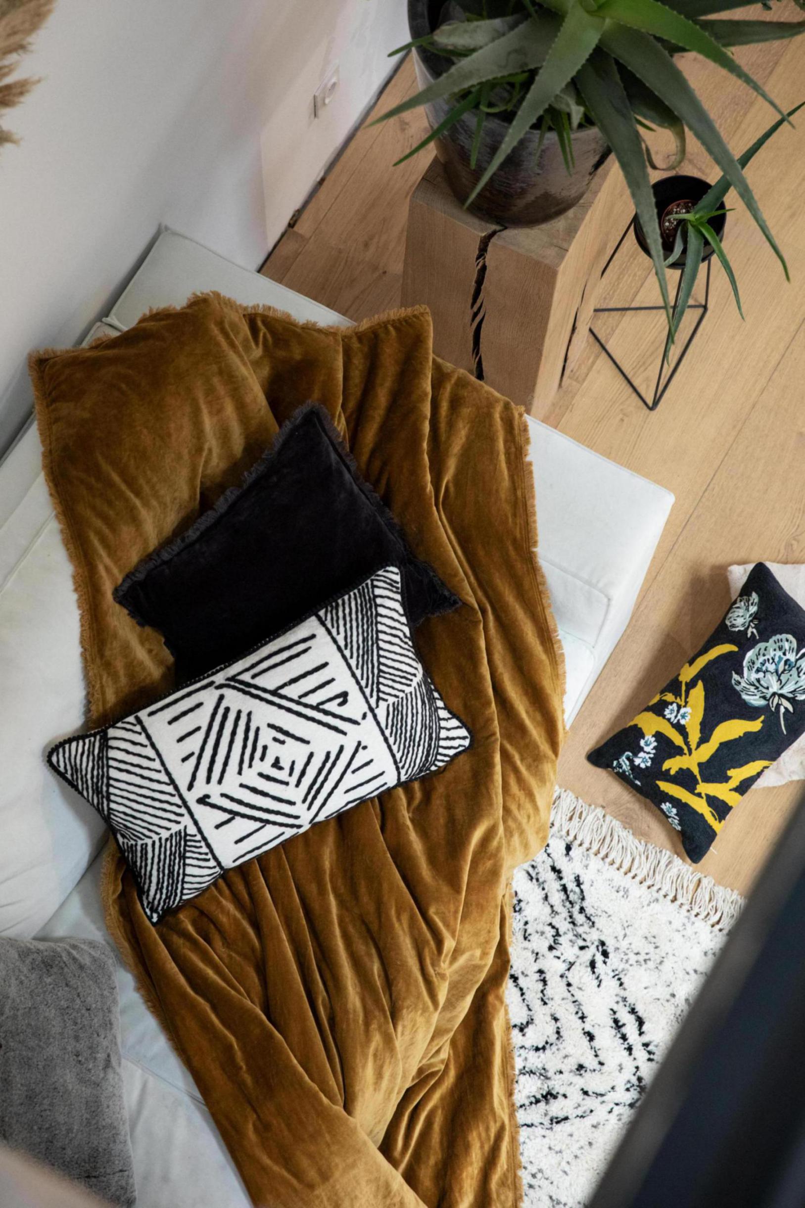 Effen plaid Fara Paon 135 X 200
