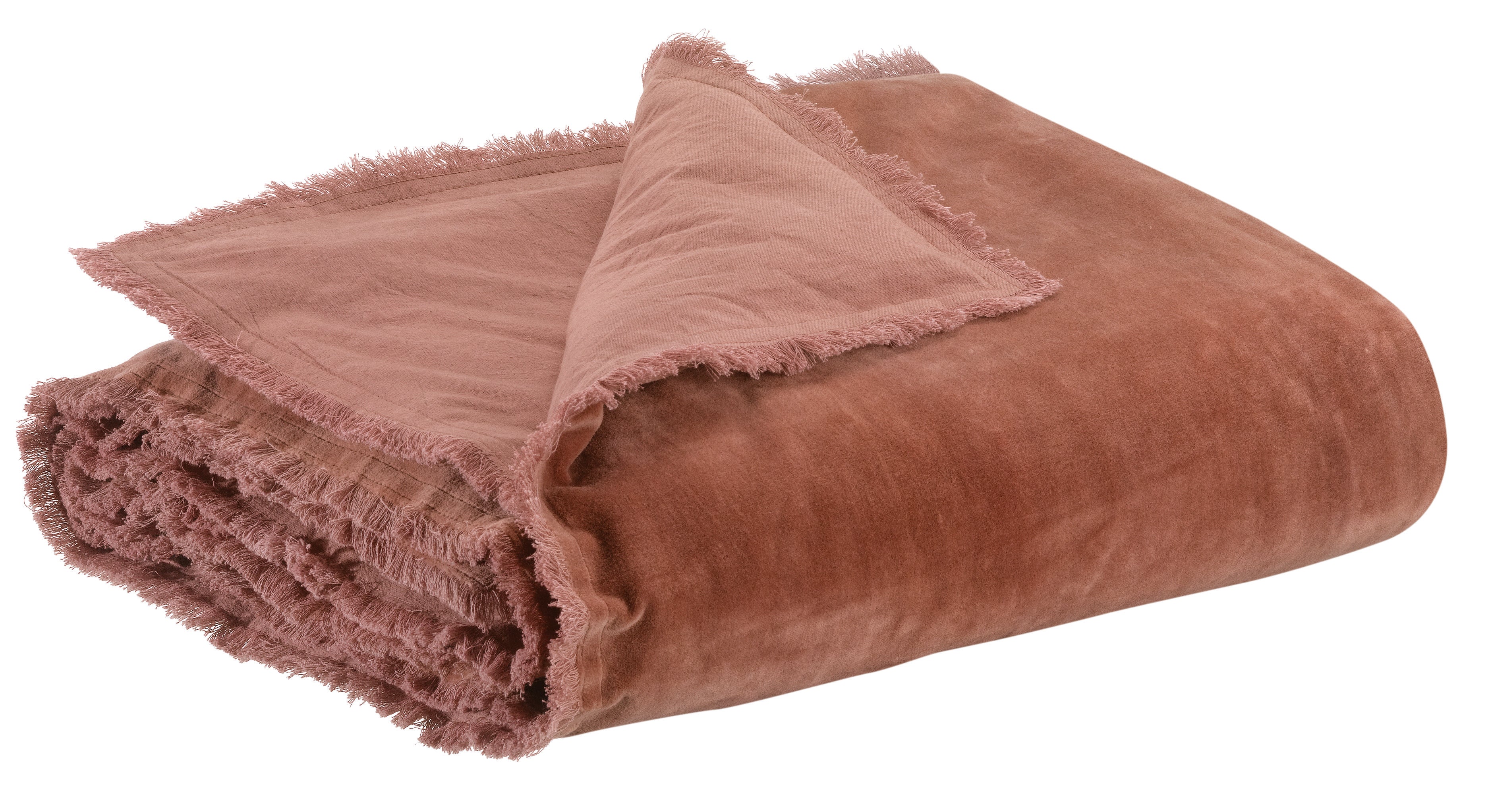 Effen dekbed Fara Bois de rose 85 X 200