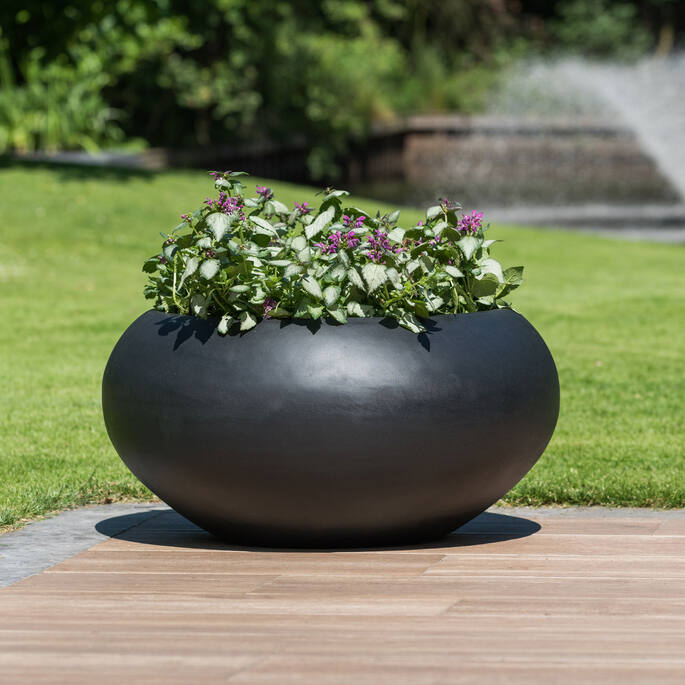 Pottery Pots - Bloempot Cora M, Zwart