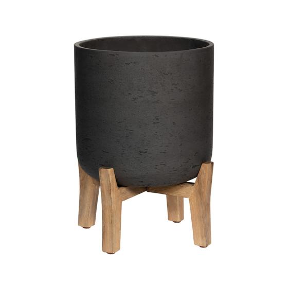 Pottery Pots - Bloempot Charlie XXL (Feet Low), Zwart Washed