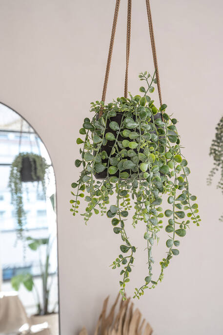 Pottery Pots - Bloempot Patt L (hanging) Black Washed, Zwart Washed