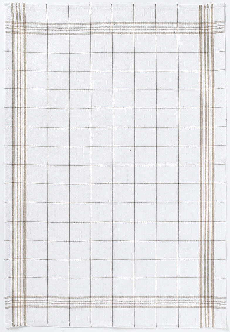 Theedoek Carreaux Taupe 50 X 70