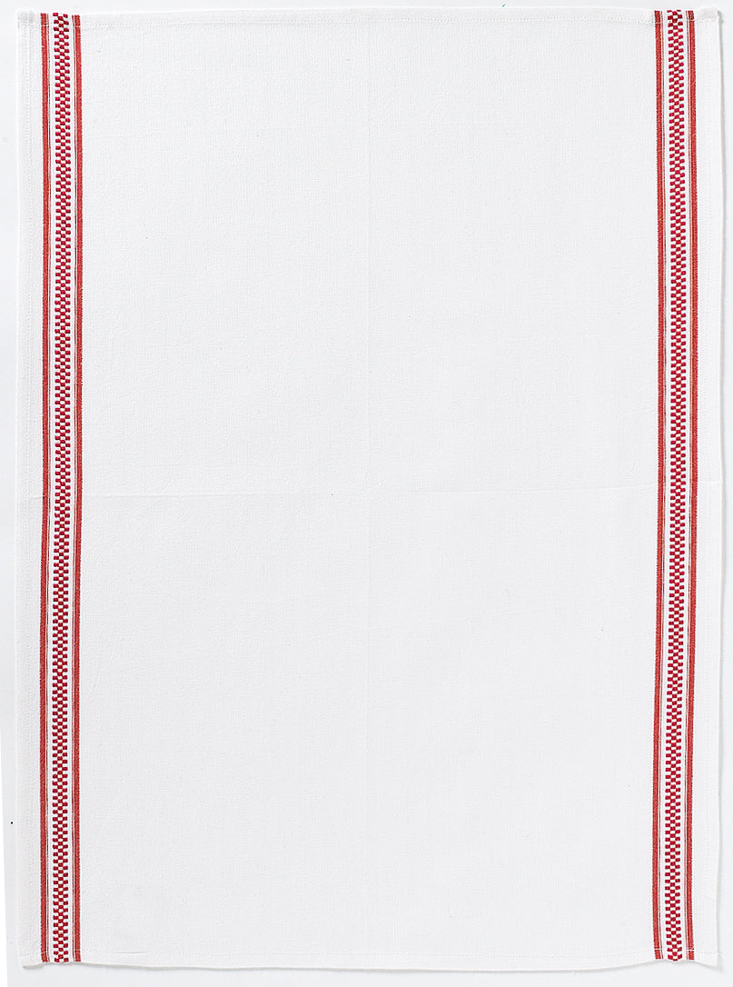 Theedoek Bande Damier Rouge 50 X 70