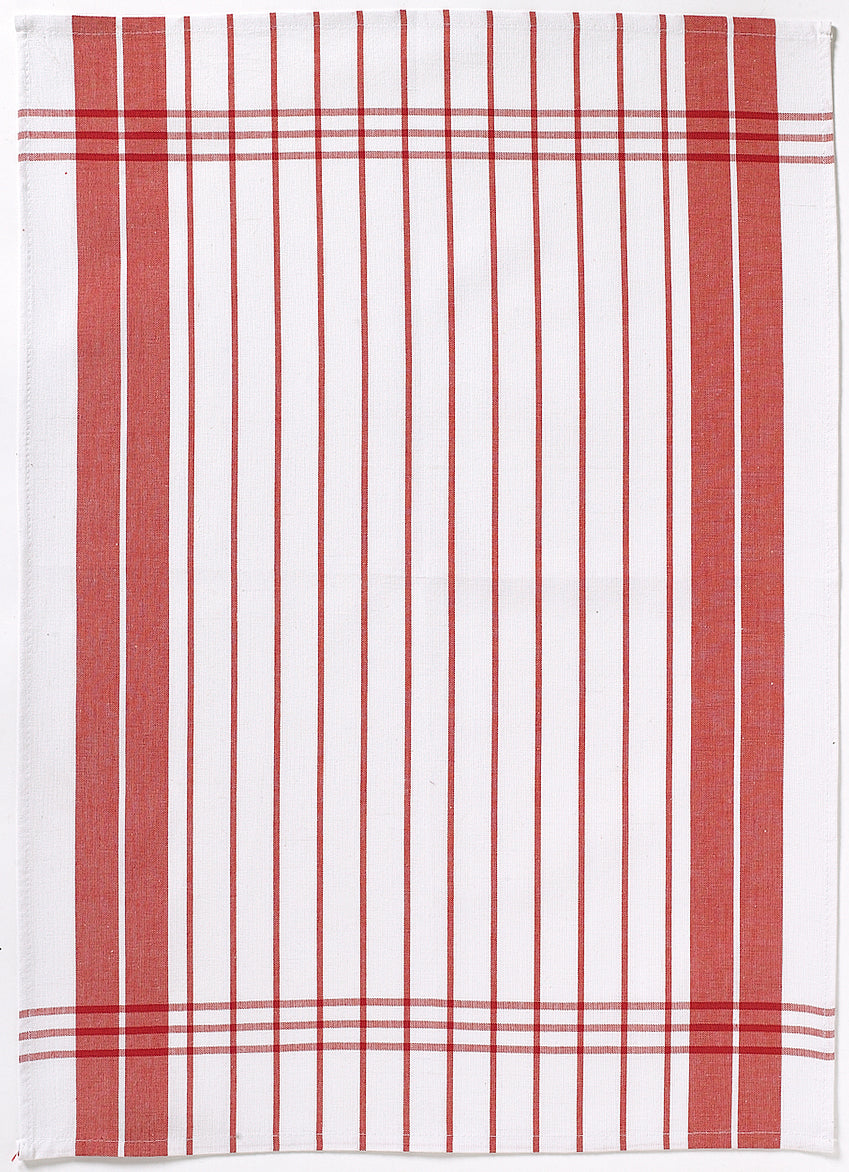 Theedoek Petites Rayures Rouge 50 X 70