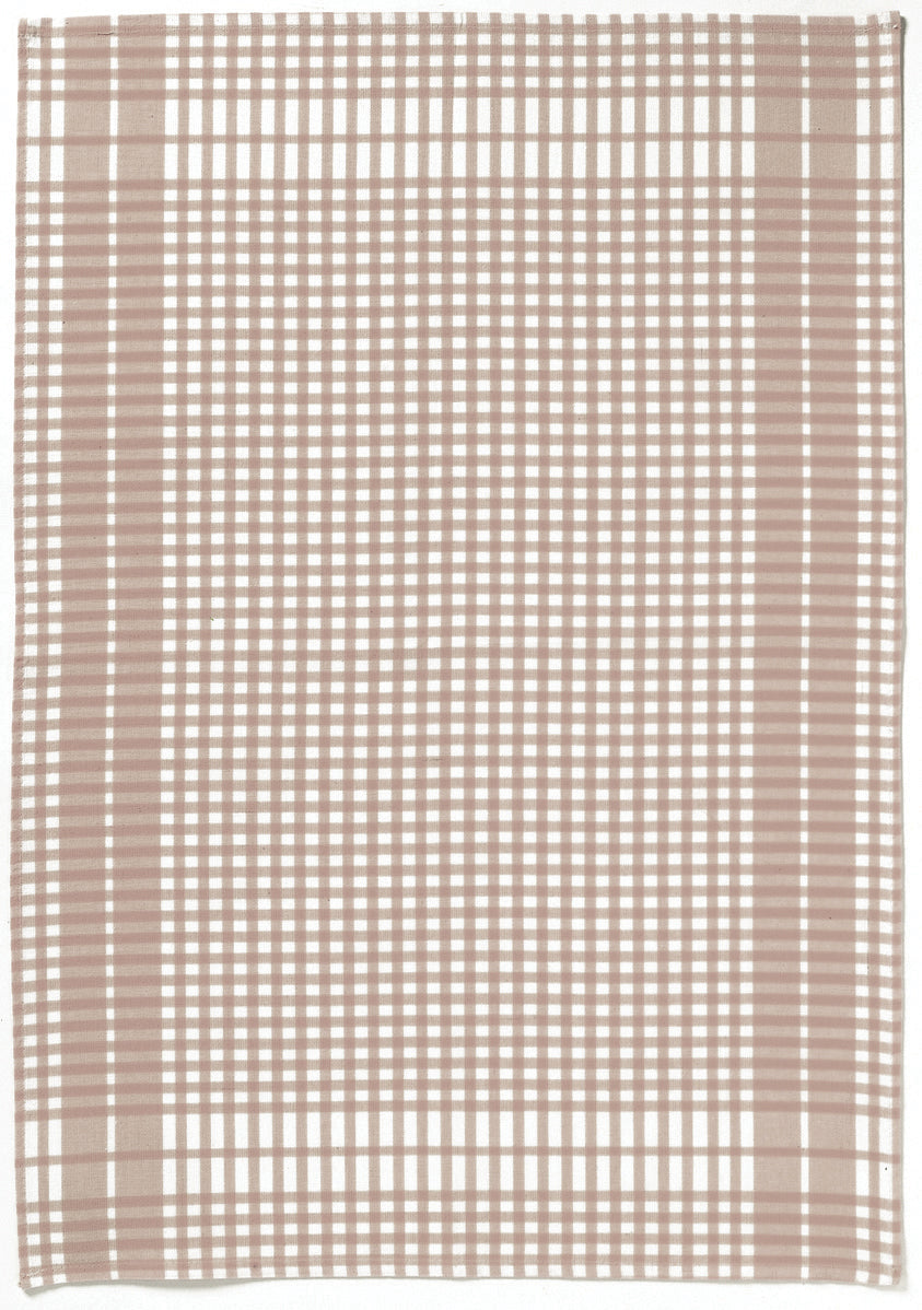 Theedoek Petits Carreaux Taupe 50 X 70