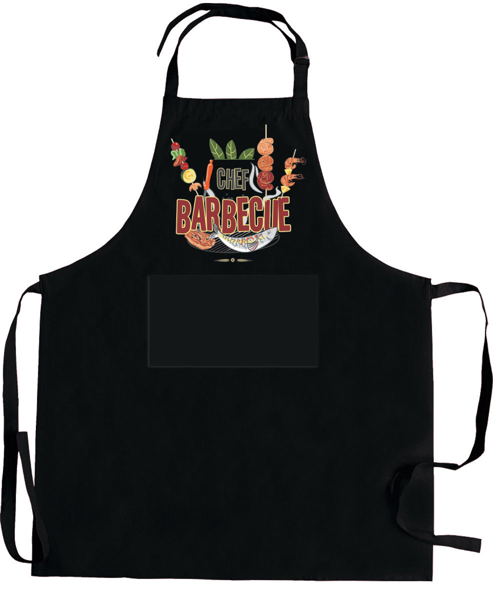Keukenschort met zak gerecycled Barbecue Noir 72 X 90