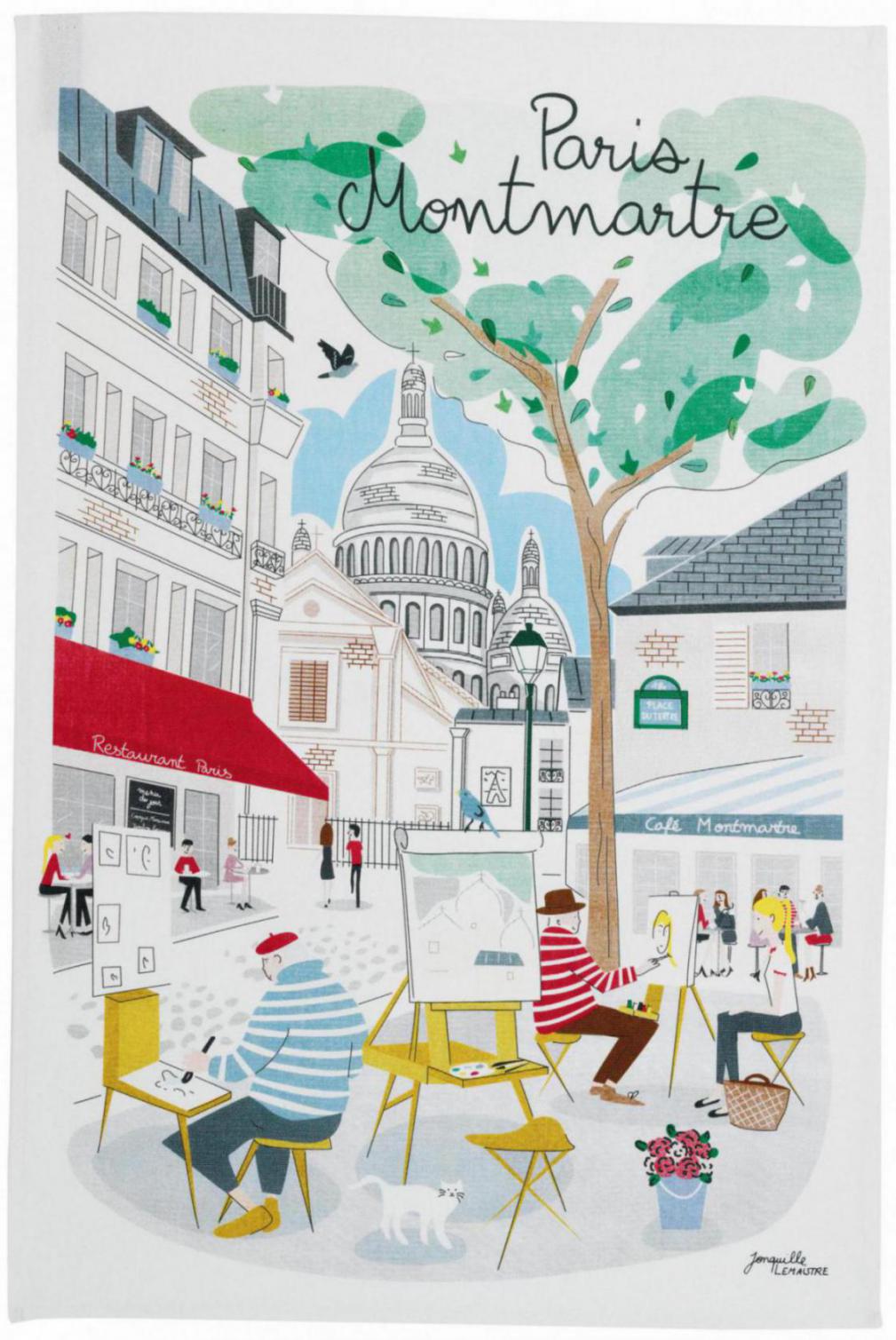 Theedoek Paris Montmartre Blanc 48 X 72