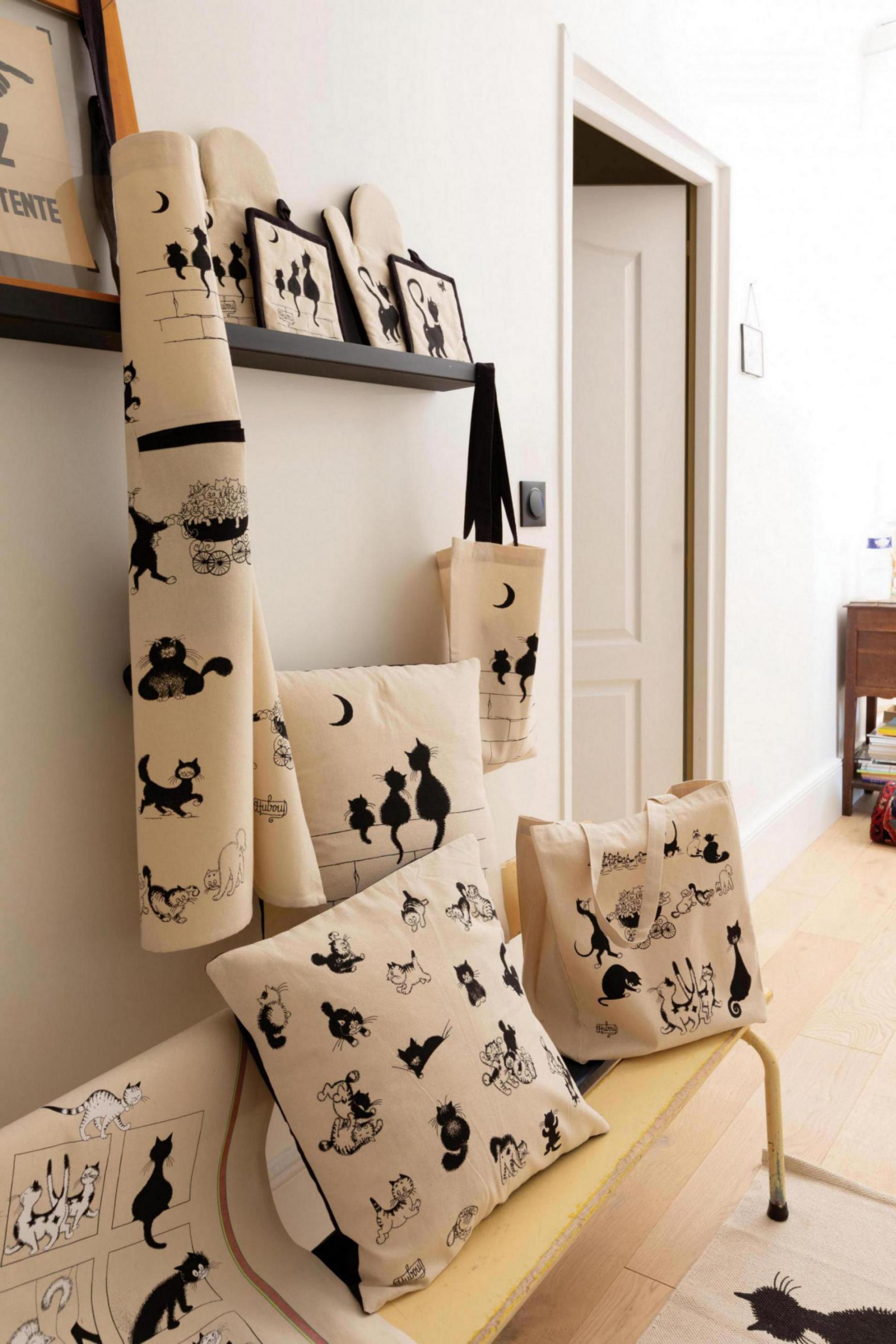 Ovenwant en Pannenlap Dubout Chat Papillon Beige 18 X 28