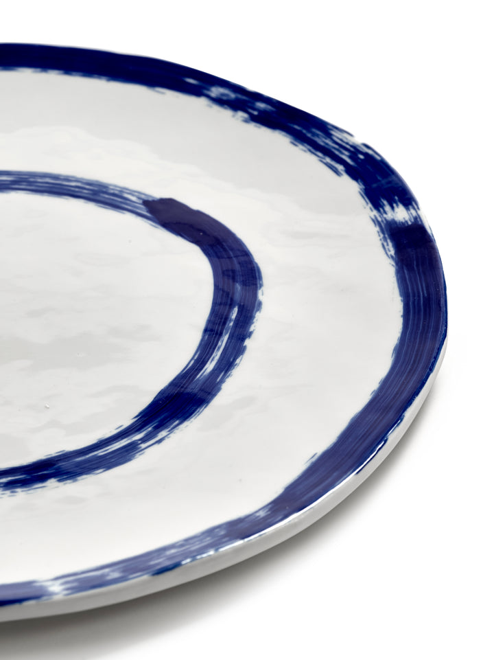 Serax - Annebet Philips - Presenteerbord Wit Blauw Line-up - Set van 2