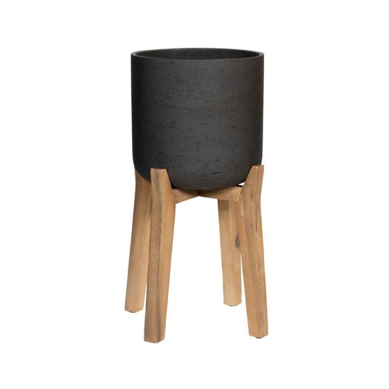 Pottery Pots - Bloempot Charlie M (Feet High), Zwart Washed