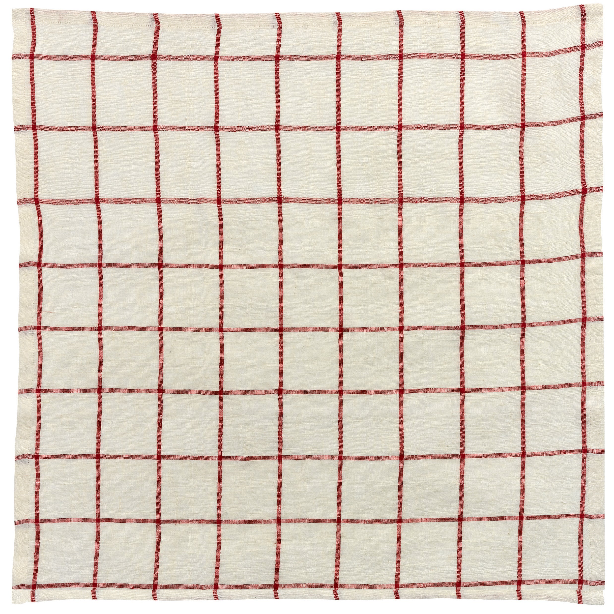 Karma geruite servet Ecru/Rouge 50 X 50