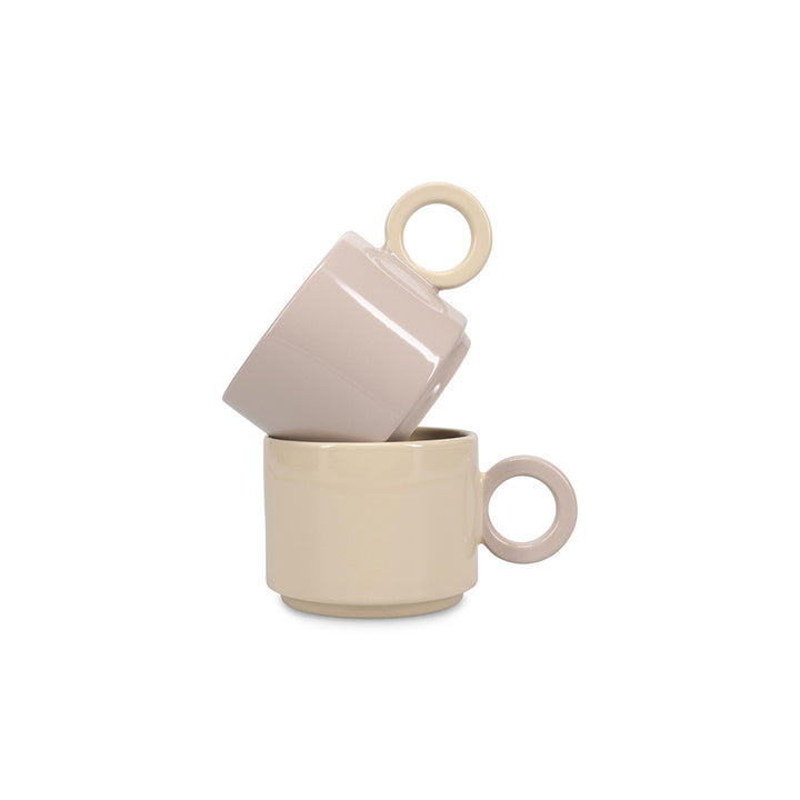 Ona - Beker 28cl beige/grijs Lou