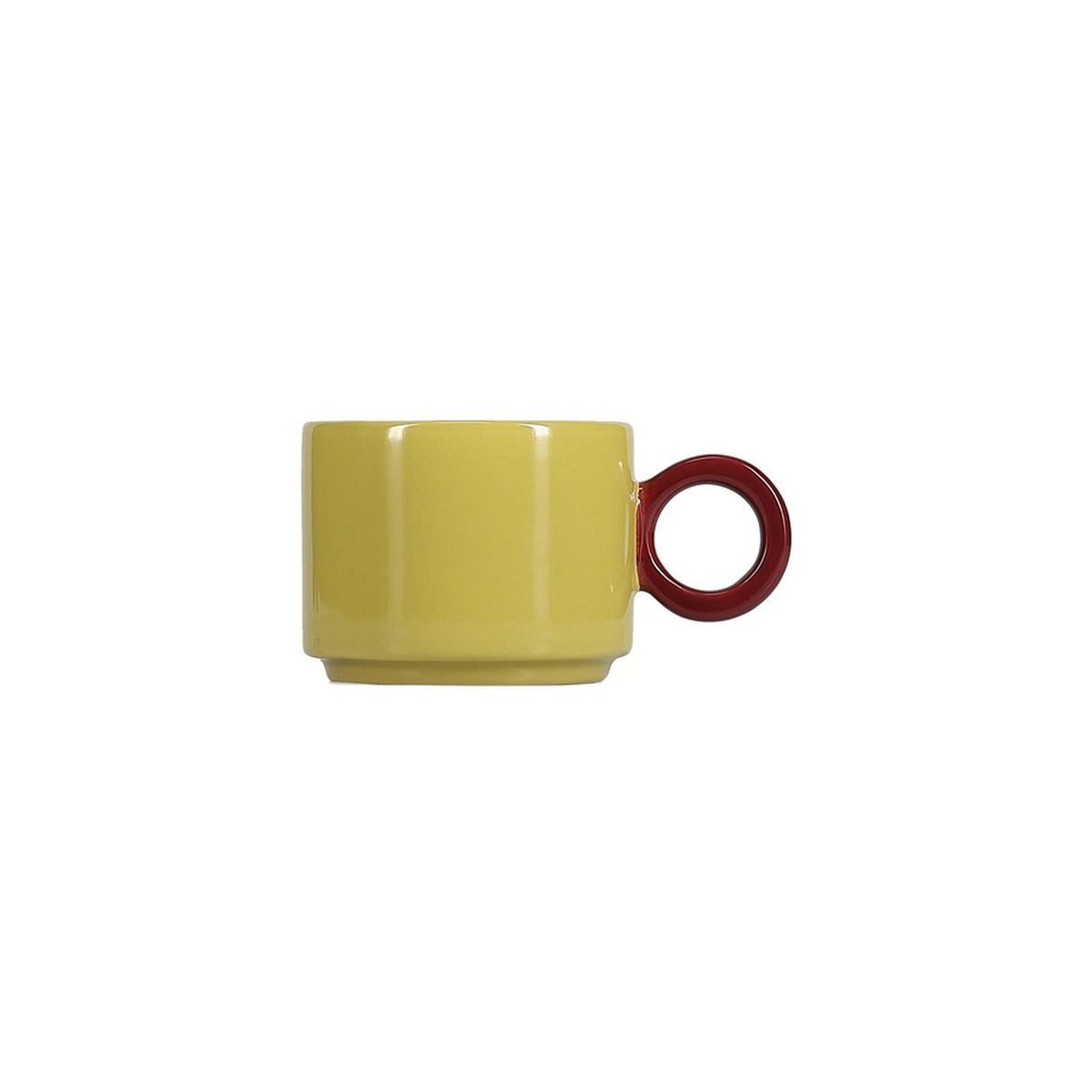 ONA - Beker 28cl mustard yellow/burgundy Roze Lou