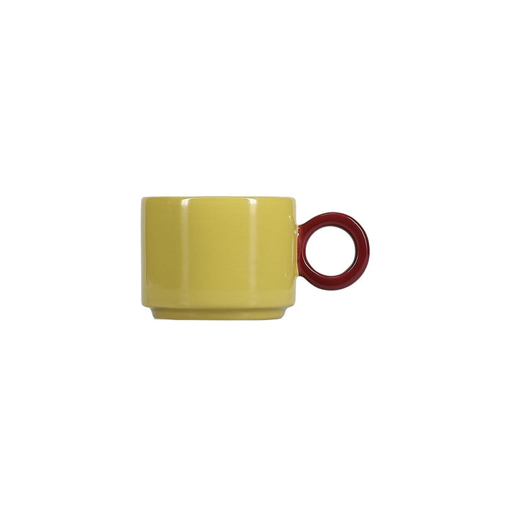 ONA - Beker 28cl mustard yellow/burgundy Roze Lou
