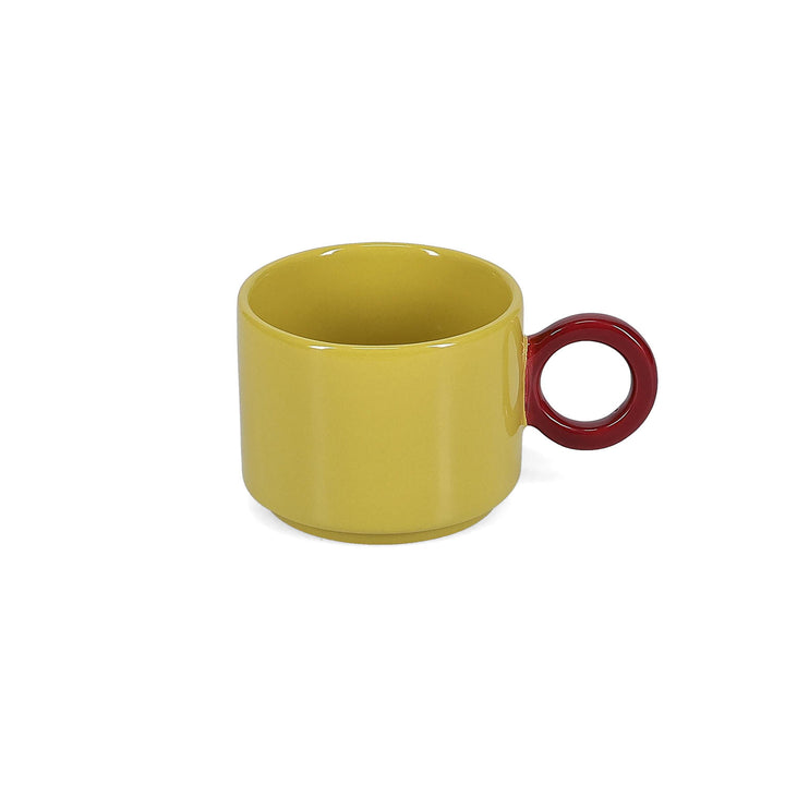ONA - Beker 28cl mustard yellow/burgundy Roze Lou