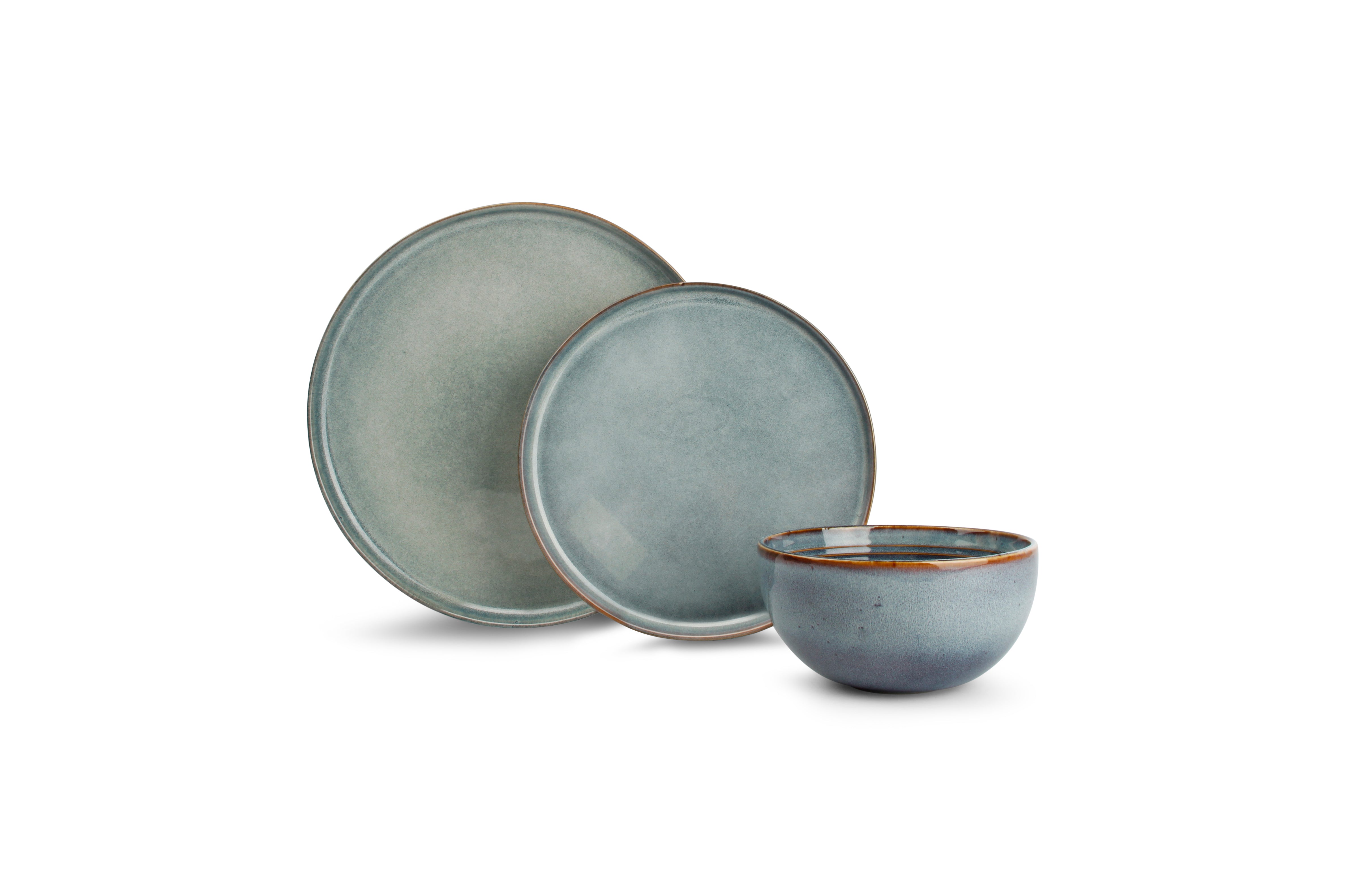 Servies 12-delig blauw Duna