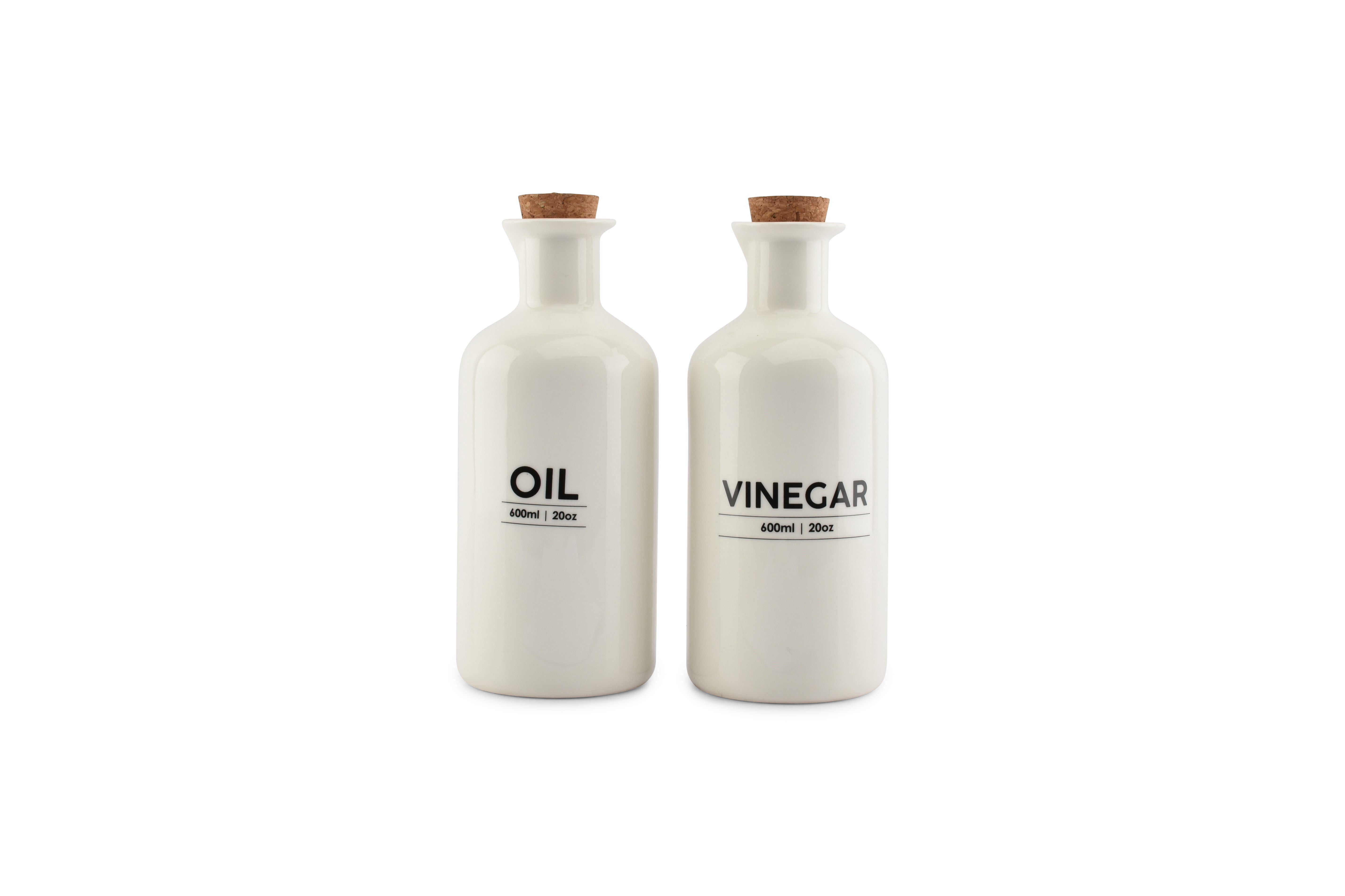 Olie- en azijnfles set 60cl wit Cucina