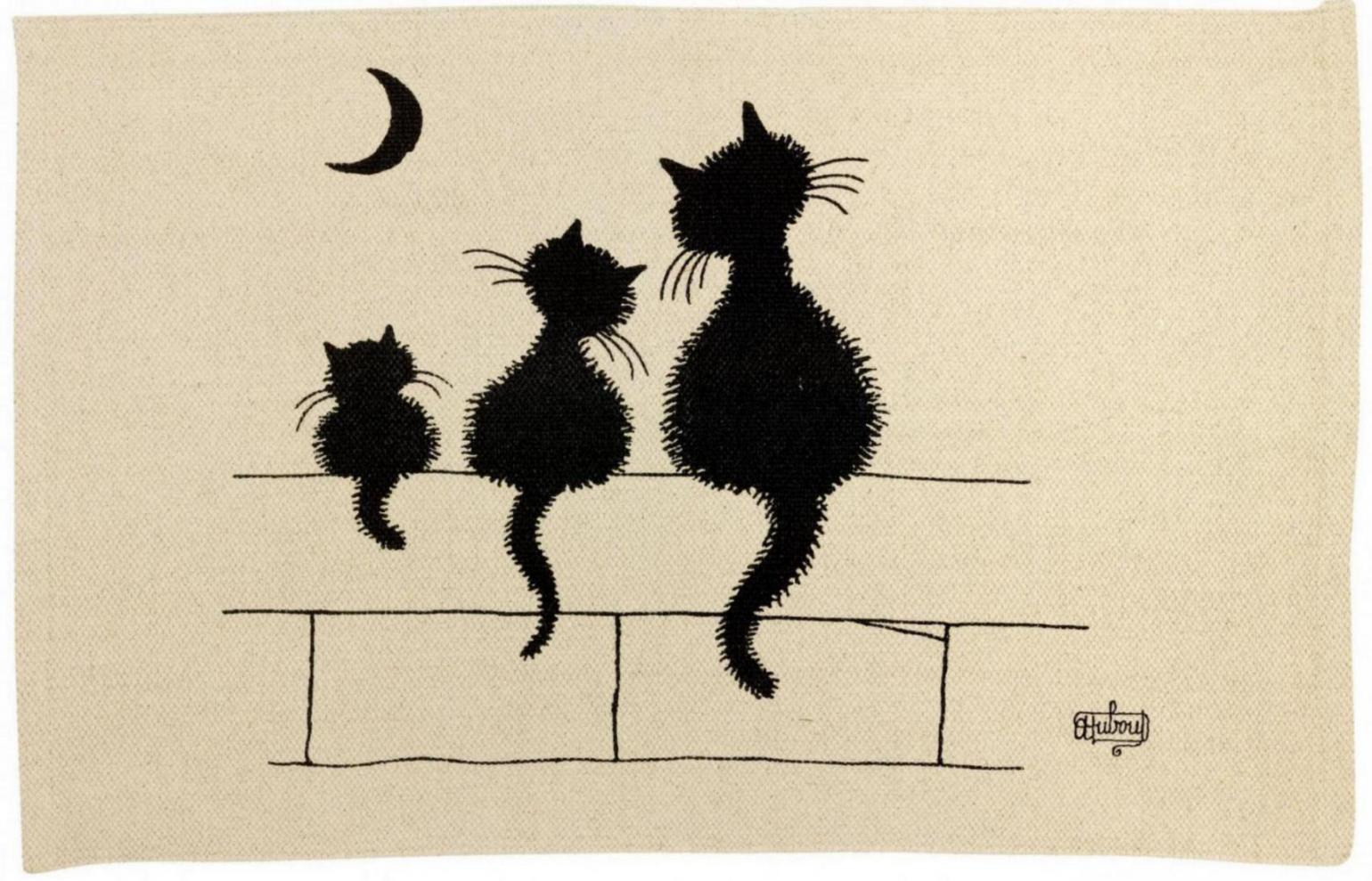 Dubout 3 chats tapijt Écru 60 X 90