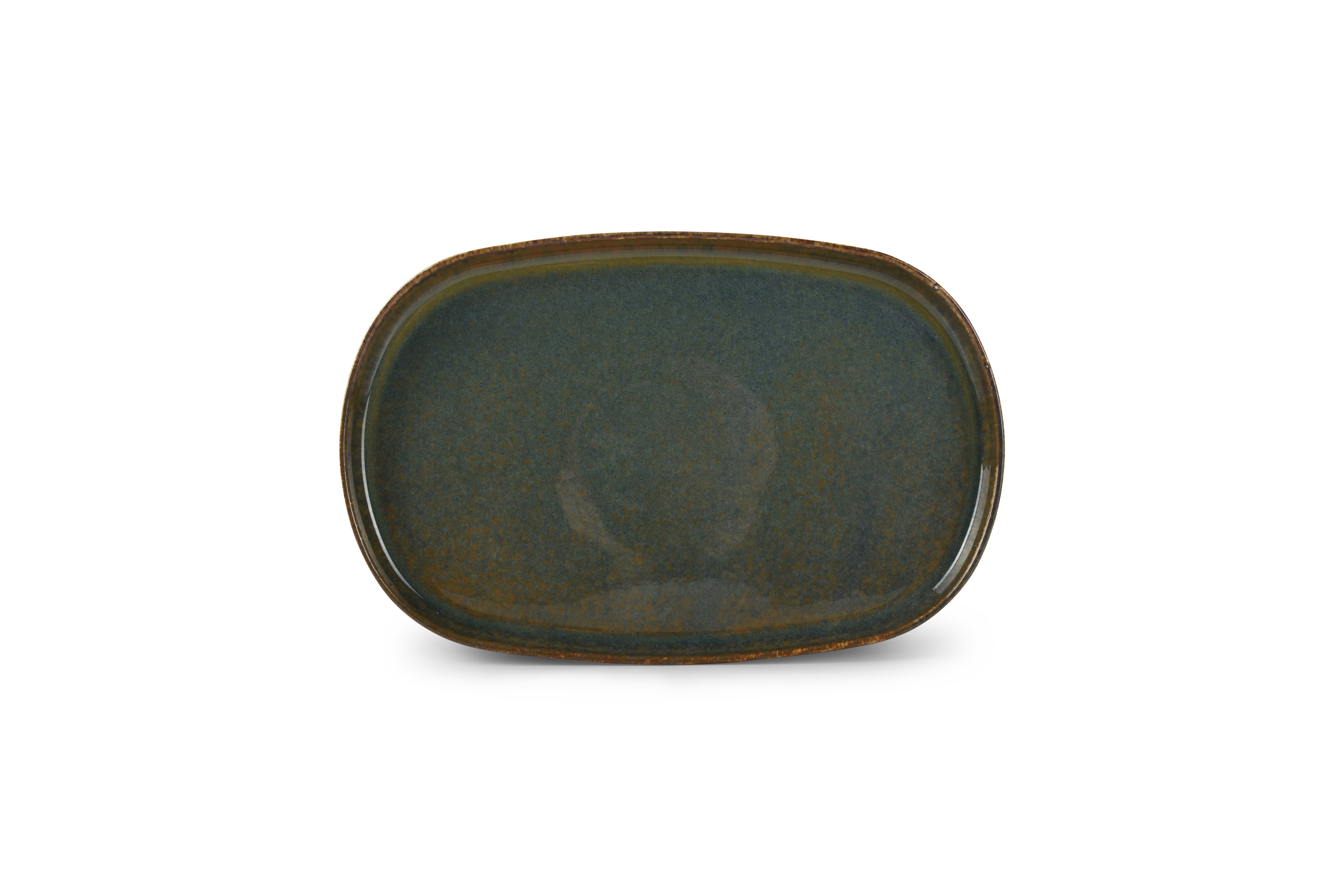 Plat bord 34x22xH2cm groen Pila