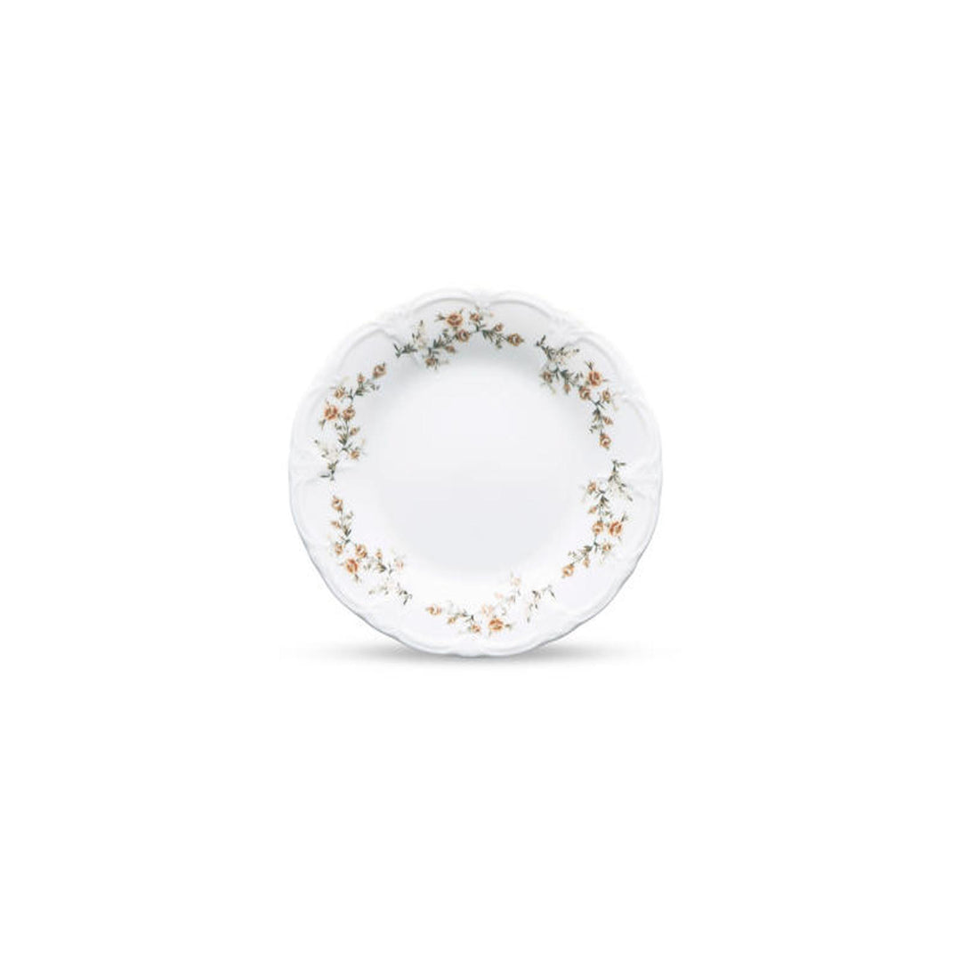 Bonbistro - Plat bord 16cm Bruine bloem Retro - Set van 6