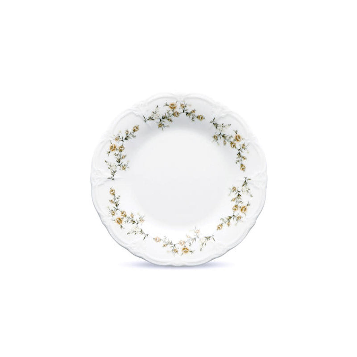 Bonbistro - Plat bord 20,5cm Bruine bloem Retro - Set van 6
