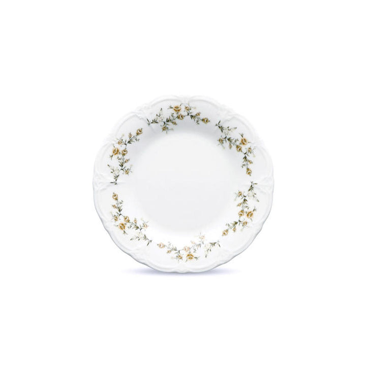 Bonbistro - Plat bord 20,5cm Bruine bloem Retro - Set van 6