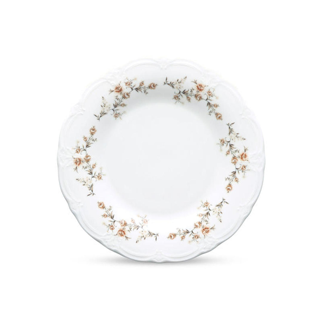 Bonbistro - Plat bord 27,5cm Bruine bloem Retro - Set van 6