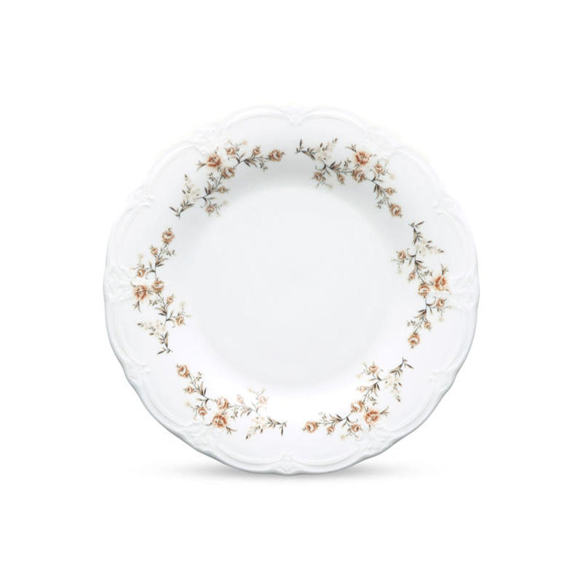 Bonbistro - Plat bord 27,5cm Bruine bloem Retro - Set van 6