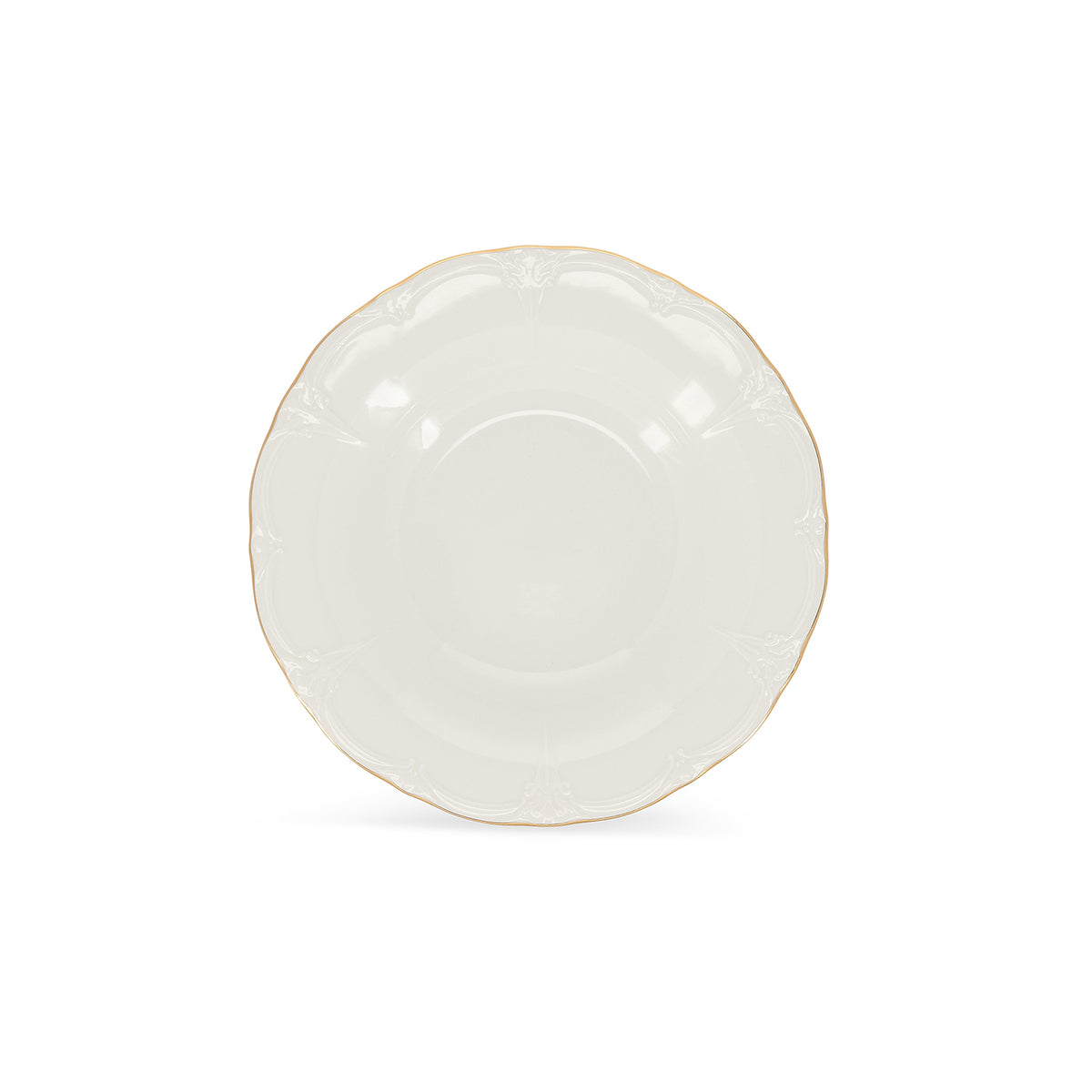 Bonbistro - Diep bord 23,5/14xH4cm met gouden rand Retro - Set van 6