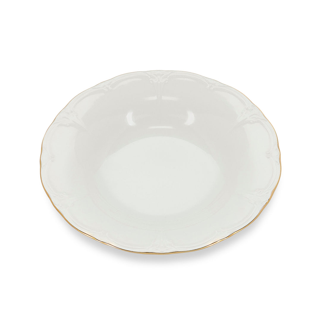Bonbistro - Diep bord 23,5/14xH4cm met gouden rand Retro - Set van 6