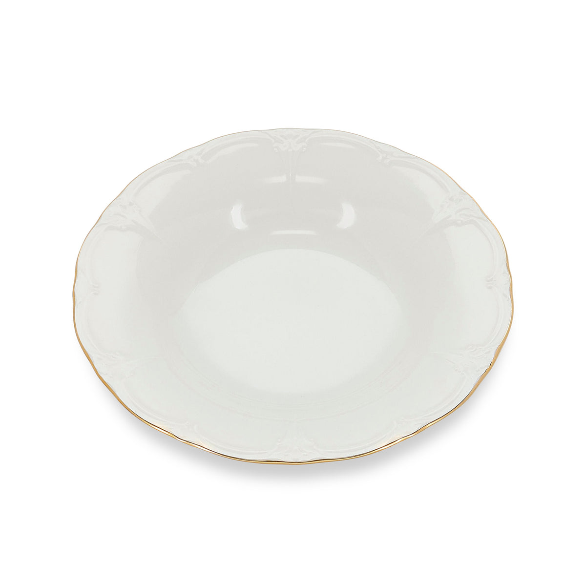 Bonbistro - Diep bord 23,5/14xH4cm met gouden rand Retro - Set van 6