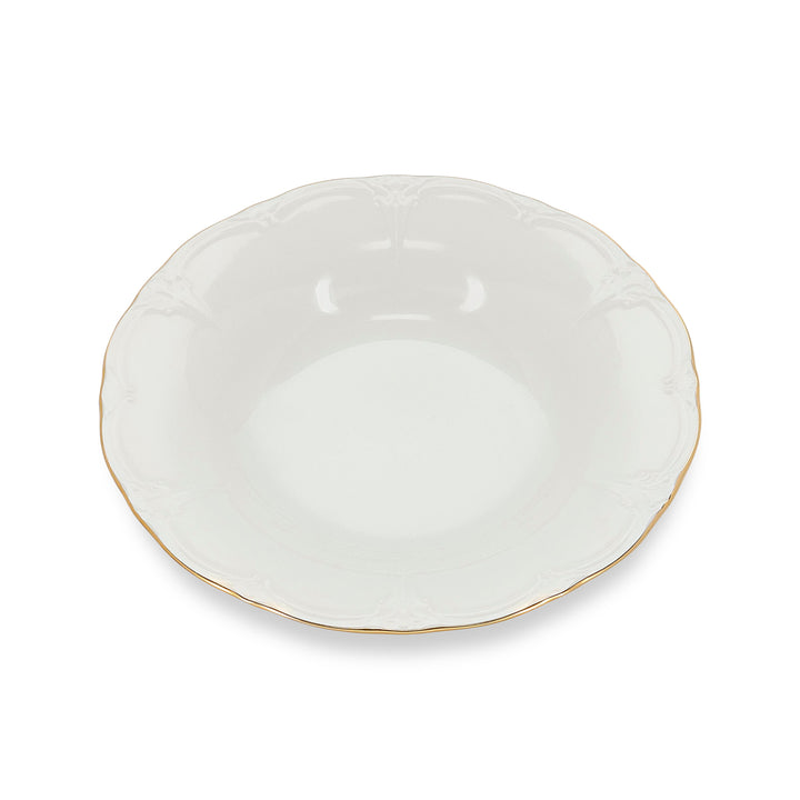Bonbistro - Diep bord 23,5/14xH4cm met gouden rand Retro - Set van 6