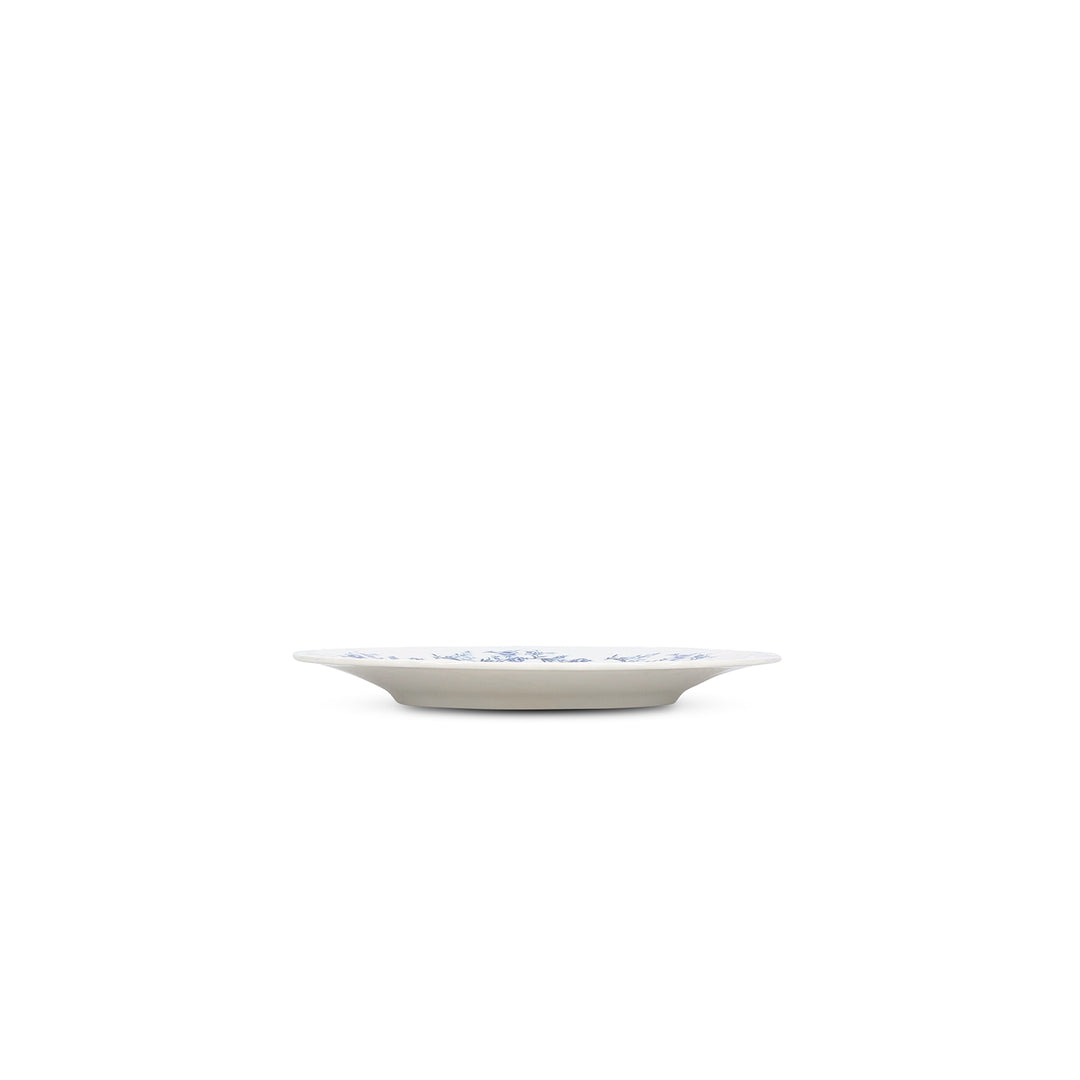 Bonbistro - Plat bord 20,5cm Blauw flower Retro
