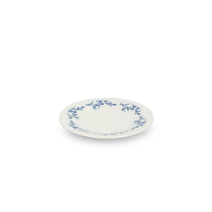 Bonbistro - Plat bord 20,5cm Blauw flower Retro