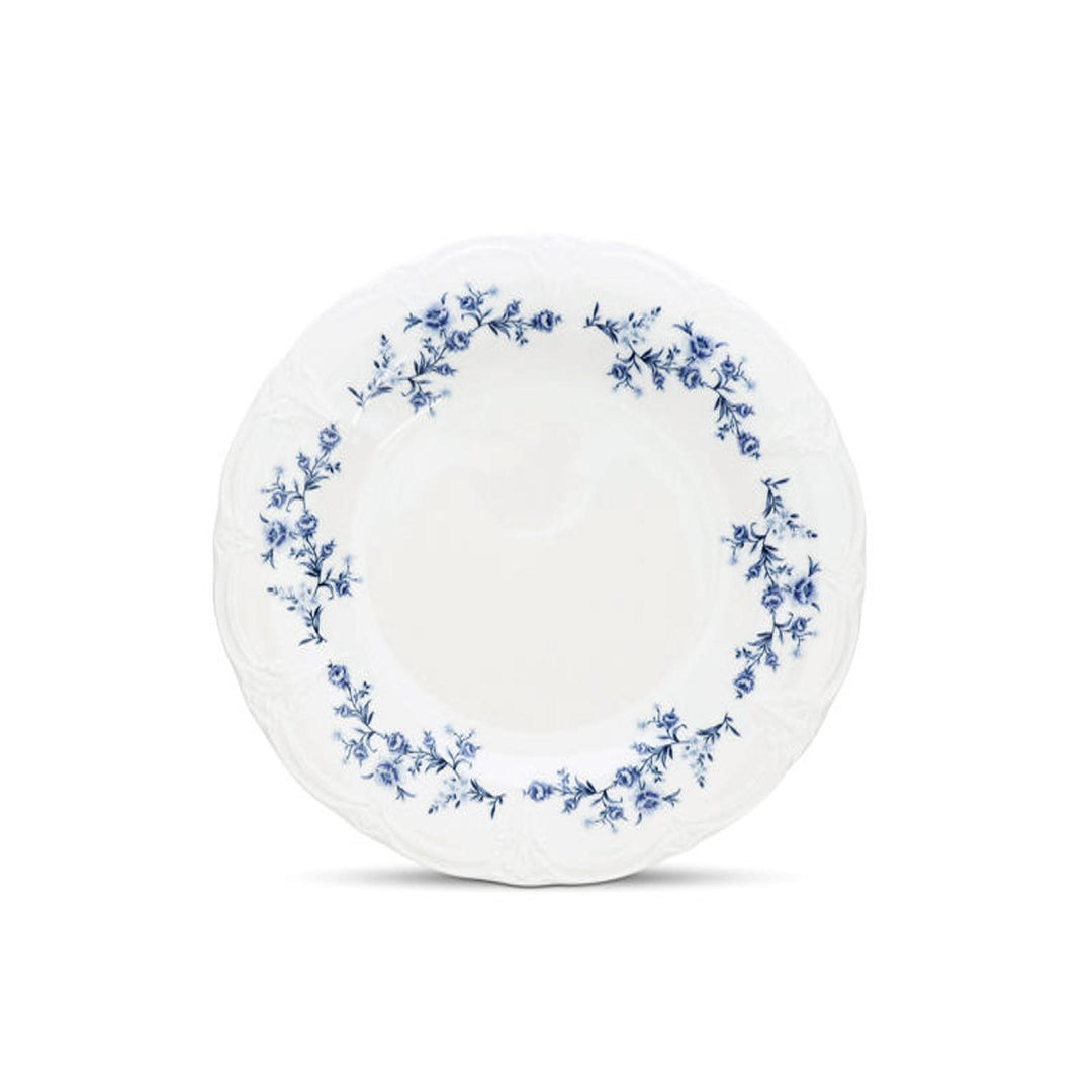 Bonbistro - Plat bord 27cm Blauw flower Retro