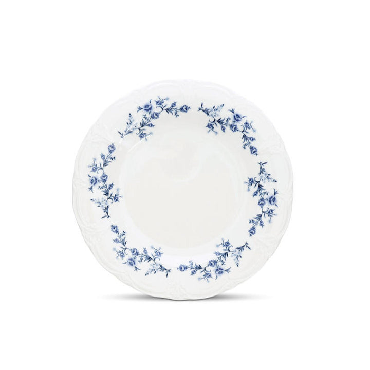 Bonbistro - Plat bord 27cm Blauw flower Retro